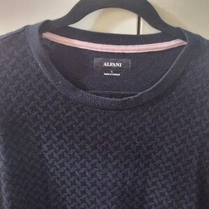 Alfani Textured Black Men's Crewneck Sweater, Size L